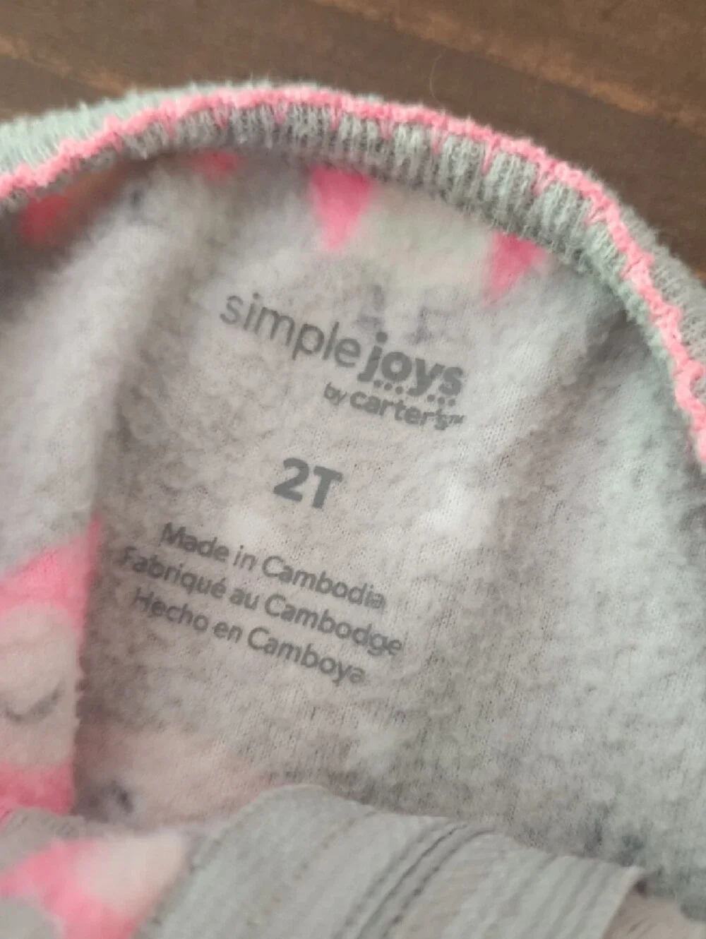 Carter's Pink and Gray Heart, Panda & Floral Footie Sleepers - 4 Pack - Picture 3 of 5